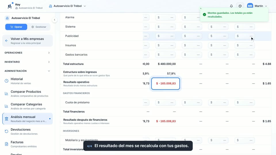 Paso 4: Guardá, en la pantalla de Key