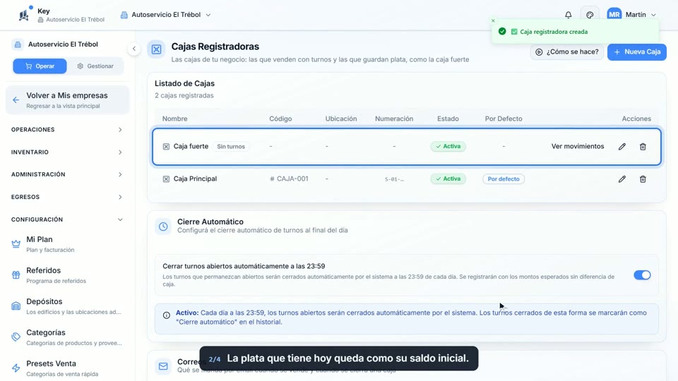 Paso 2: Anotá con cuánto arranca, en la pantalla de Key