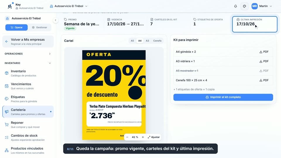 Paso 8: La campaña, en la pantalla de Key