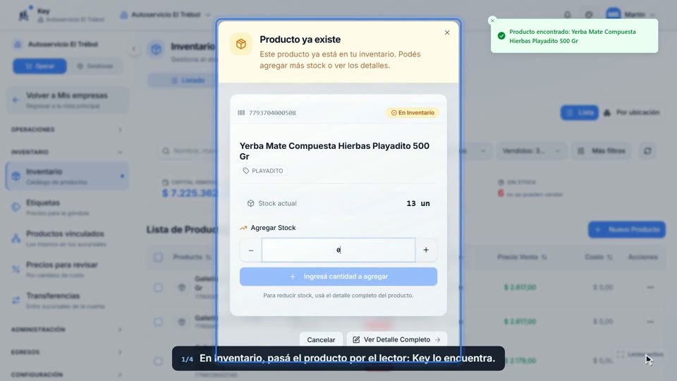 Paso 1: Escaneá el código, en la pantalla de Key