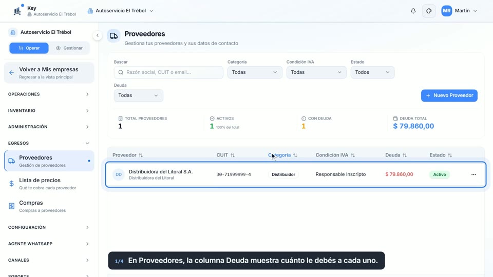 Paso 1: Mirá lo que debés, en la pantalla de Key
