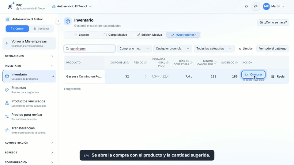 Paso 3: Tocá Comprar, en la pantalla de Key