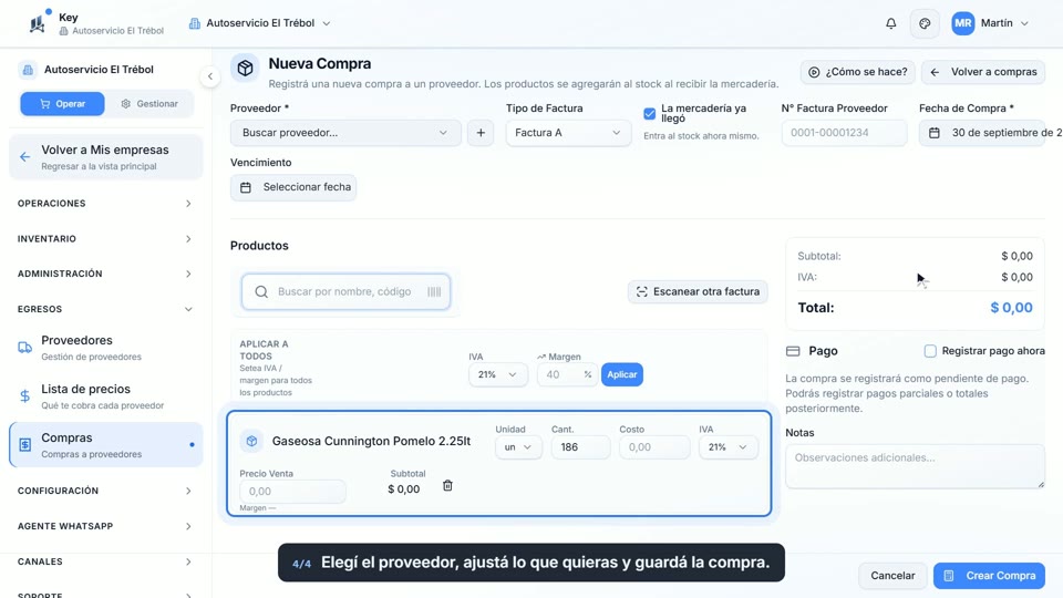 Paso 4: Revisala y guardala, en la pantalla de Key