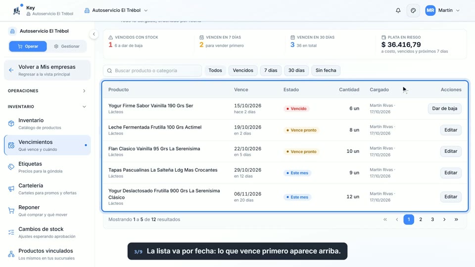 Paso 3: Lo que vence primero, arriba, en la pantalla de Key
