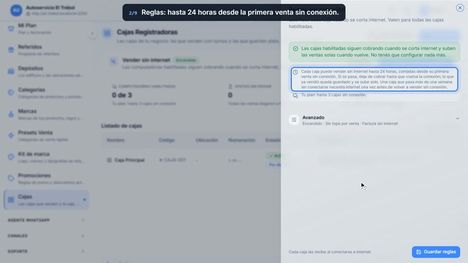 Paso 2: Las reglas vienen listas, en la pantalla de Key
